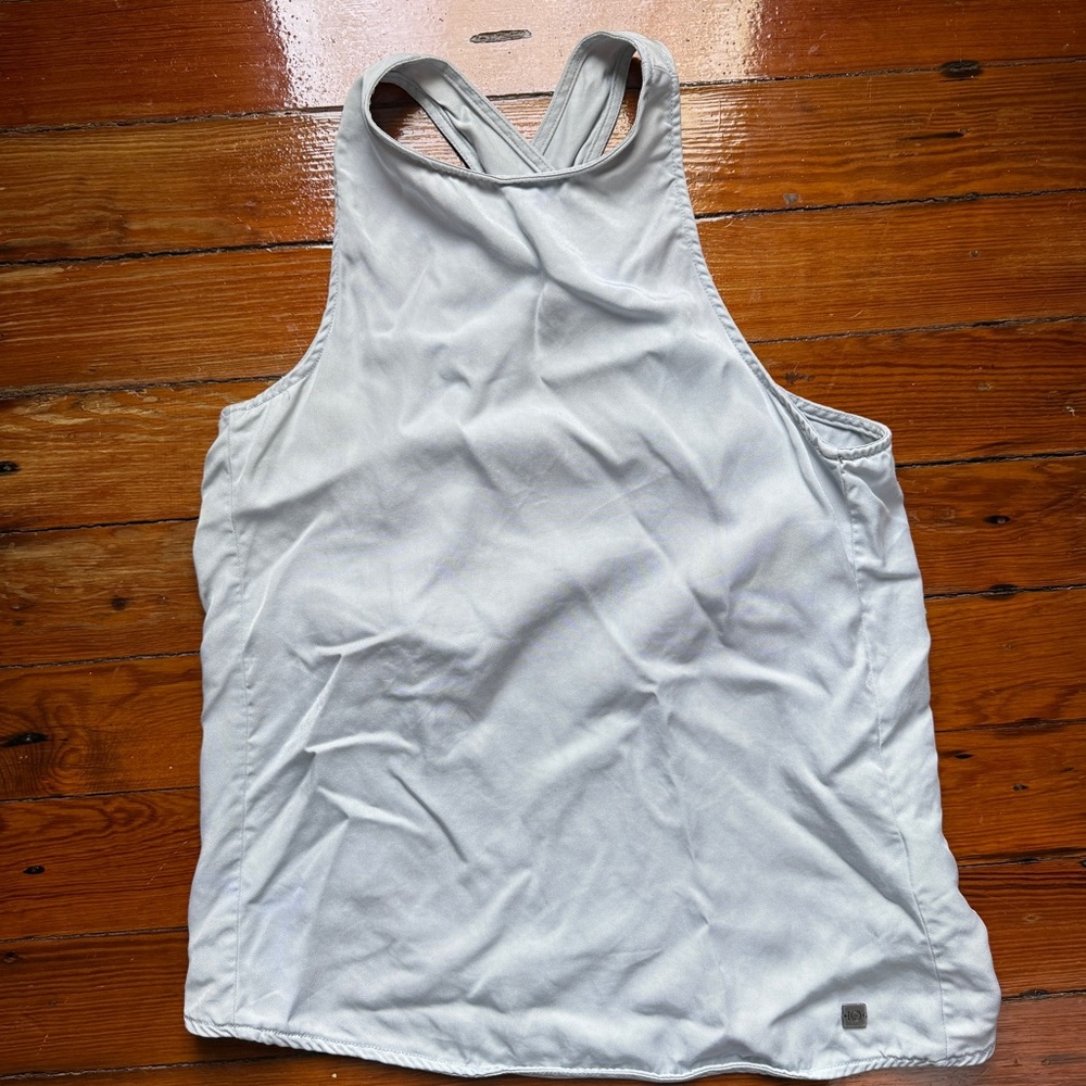 Women's Light Blue Denim Apron Tank Top